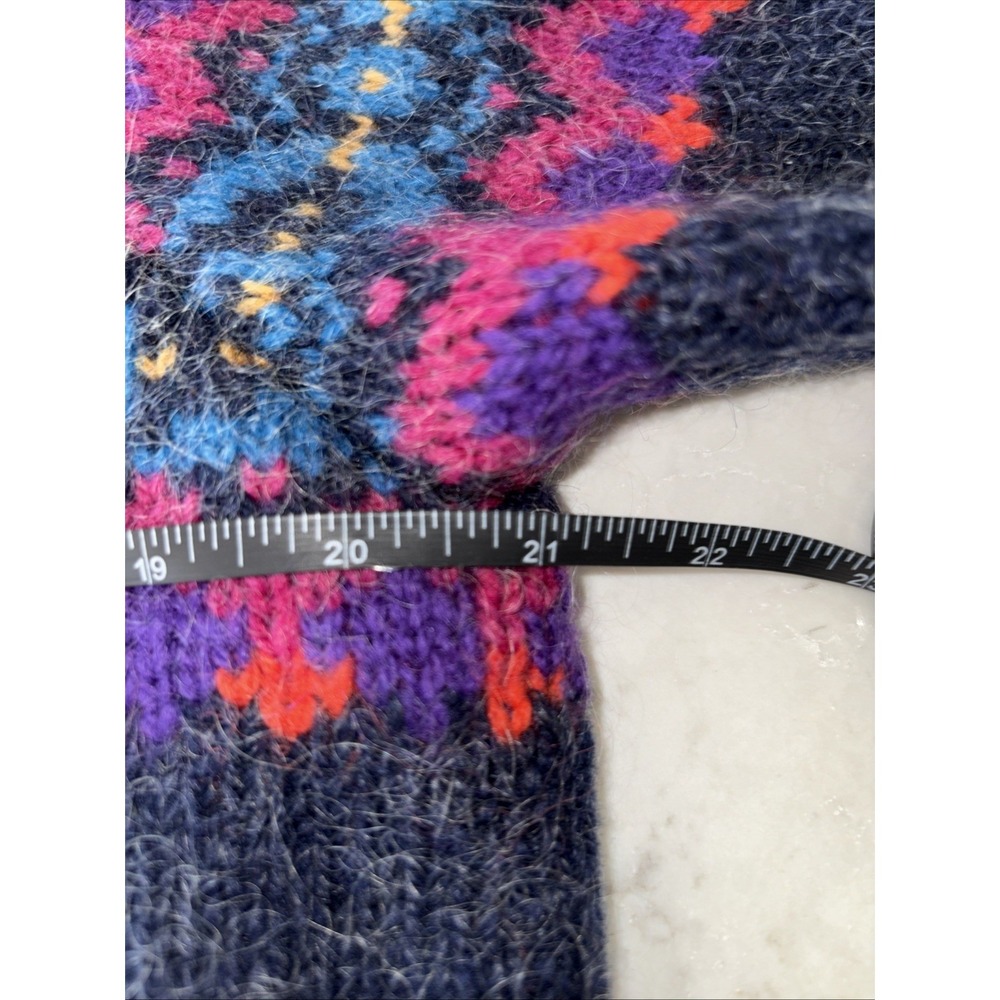 Classic Vtg Woolrich Womens XL wool mohair cardigan sweater grannycore Fair Isle - Picture 6 of 7